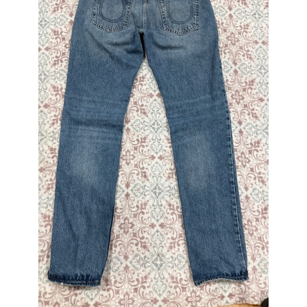 True Religion Rocco Relaxed Skinny Jeans Mens 31 Medium Wash Blue Denim 100 Cott